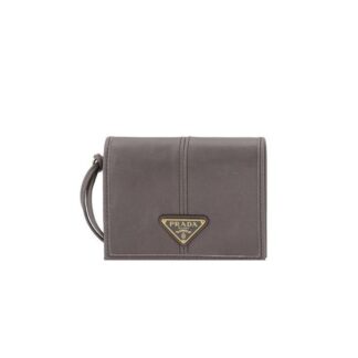 Prada Leather Billfold Wallet with Snap-Button Closure