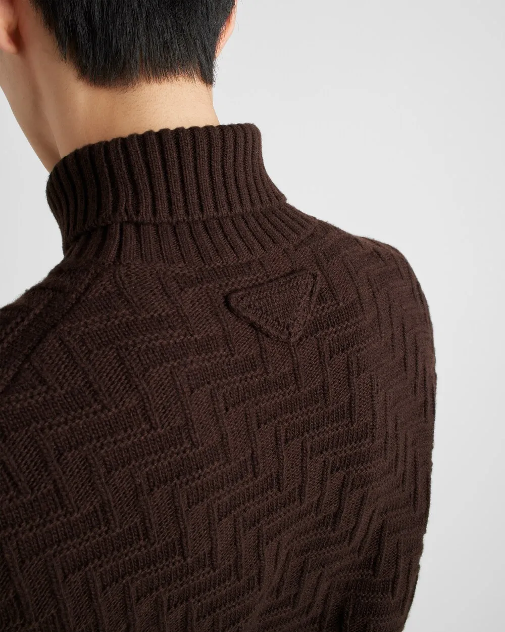 Prada Turtleneck Sweater with Embossed Texture and Iconic Branding - Image 5