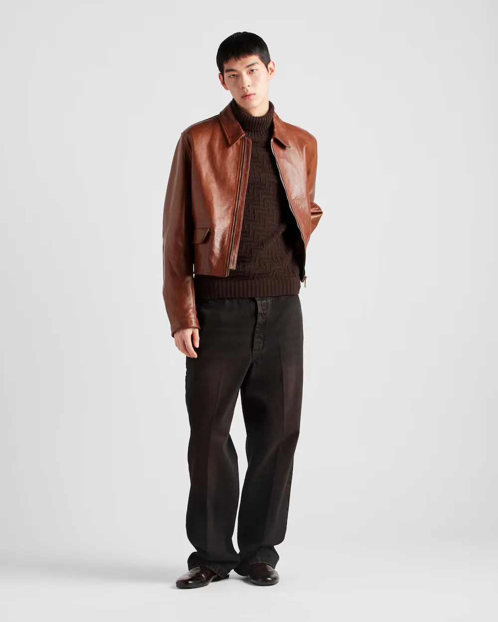 Prada Turtleneck Sweater with Embossed Texture and Iconic Branding - Image 4