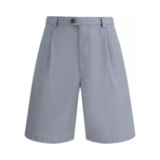 Prada Monochrome Shorts with Belt Loops and Monogram Detail