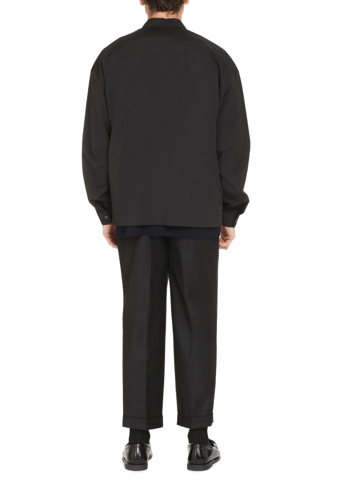 Prada Cotton Shirt with Zipper Details and Triangular Patch - Image 3