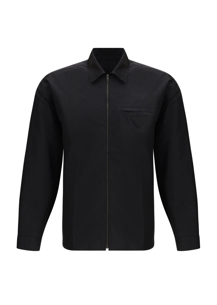 Prada Cotton Shirt with Zipper Details and Triangular Patch - Image 5