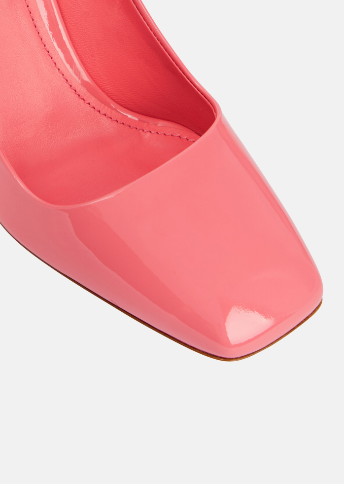 Prada Pink Leather Square Toe Heels Pumps - Image 5