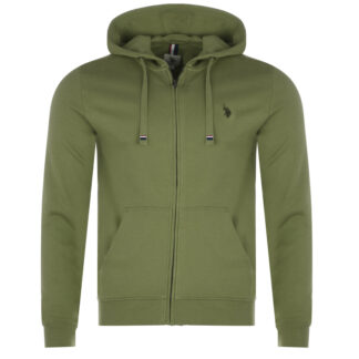 U.S. Polo Assn. Men's Green Hooded Zip Sweatshirt