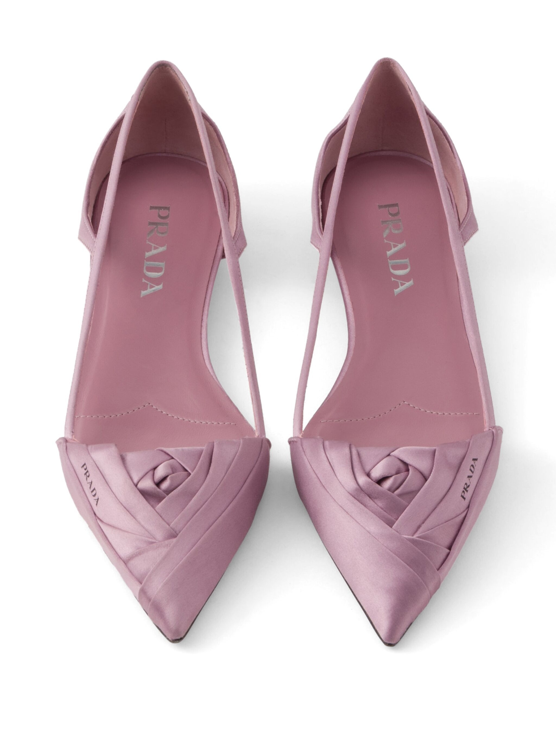 Prada Satin Ballerinas with Elegant Cut-Out Design - Image 2