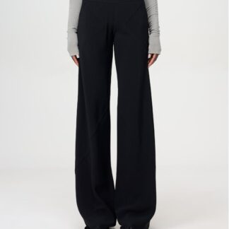 Rick Owens Bias Pants Monochrome Wide-Leg Style with Ribbed Waistband