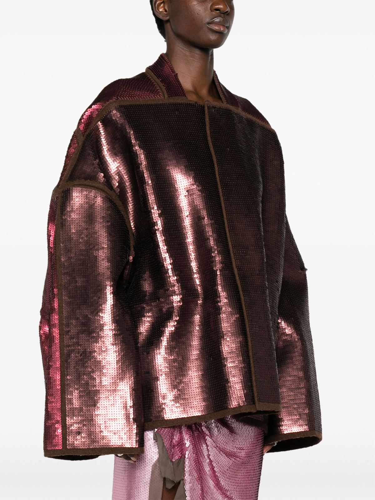 Rick Owens Wool Sail Jacket with Sequin Appliqué - Image 2