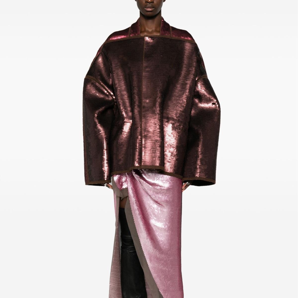 Rick Owens Wool Sail Jacket with Sequin Appliqué