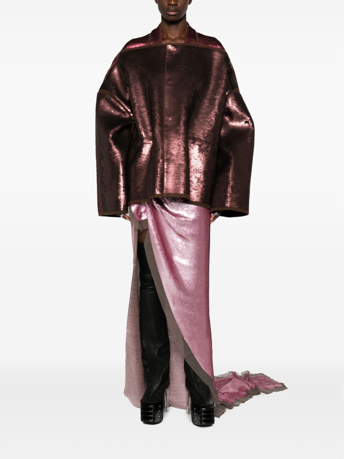 Rick Owens Wool Sail Jacket with Sequin Appliqué - Image 3