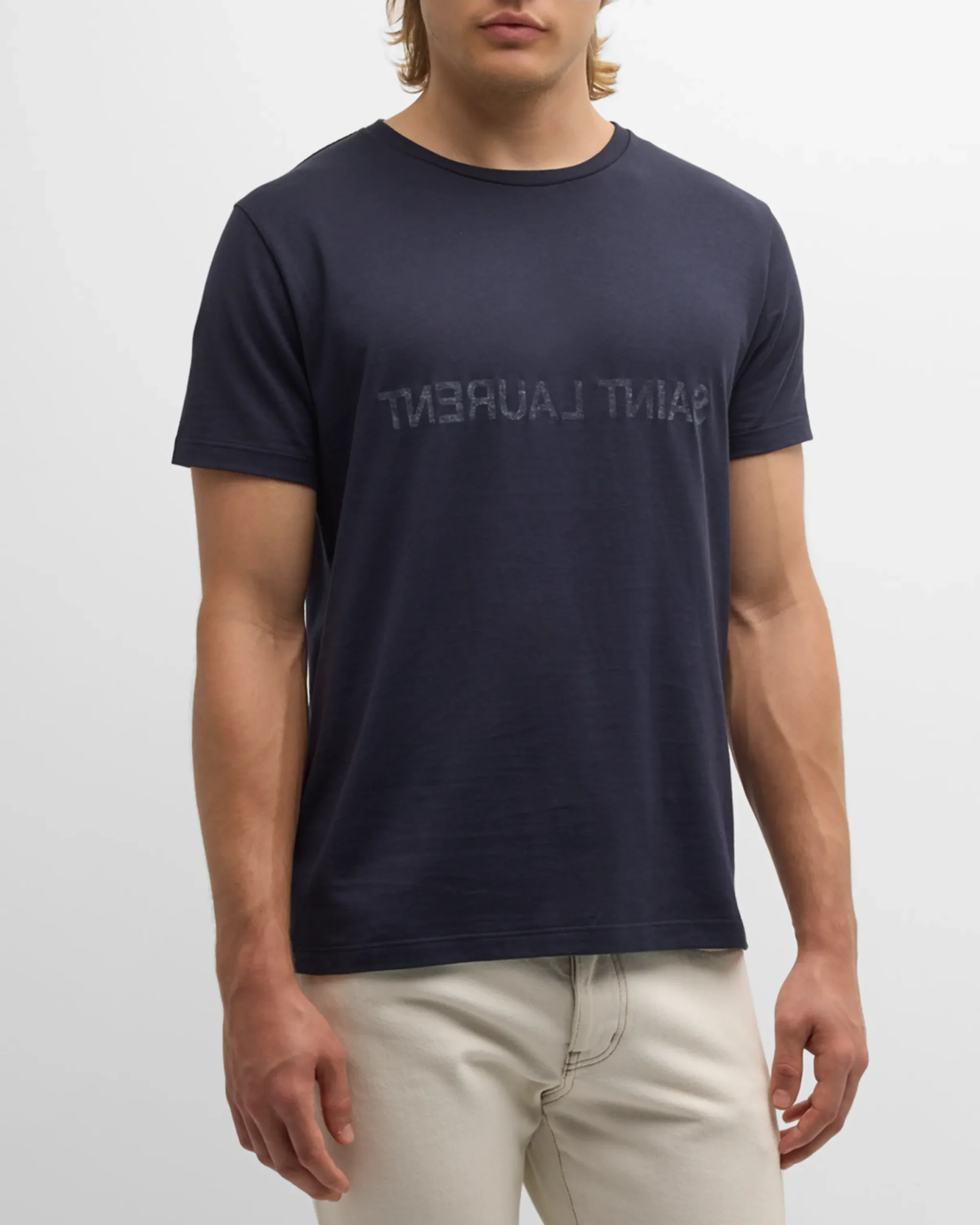 Saint Laurent Cotton T-Shirt with Iconic Monogram - Image 2