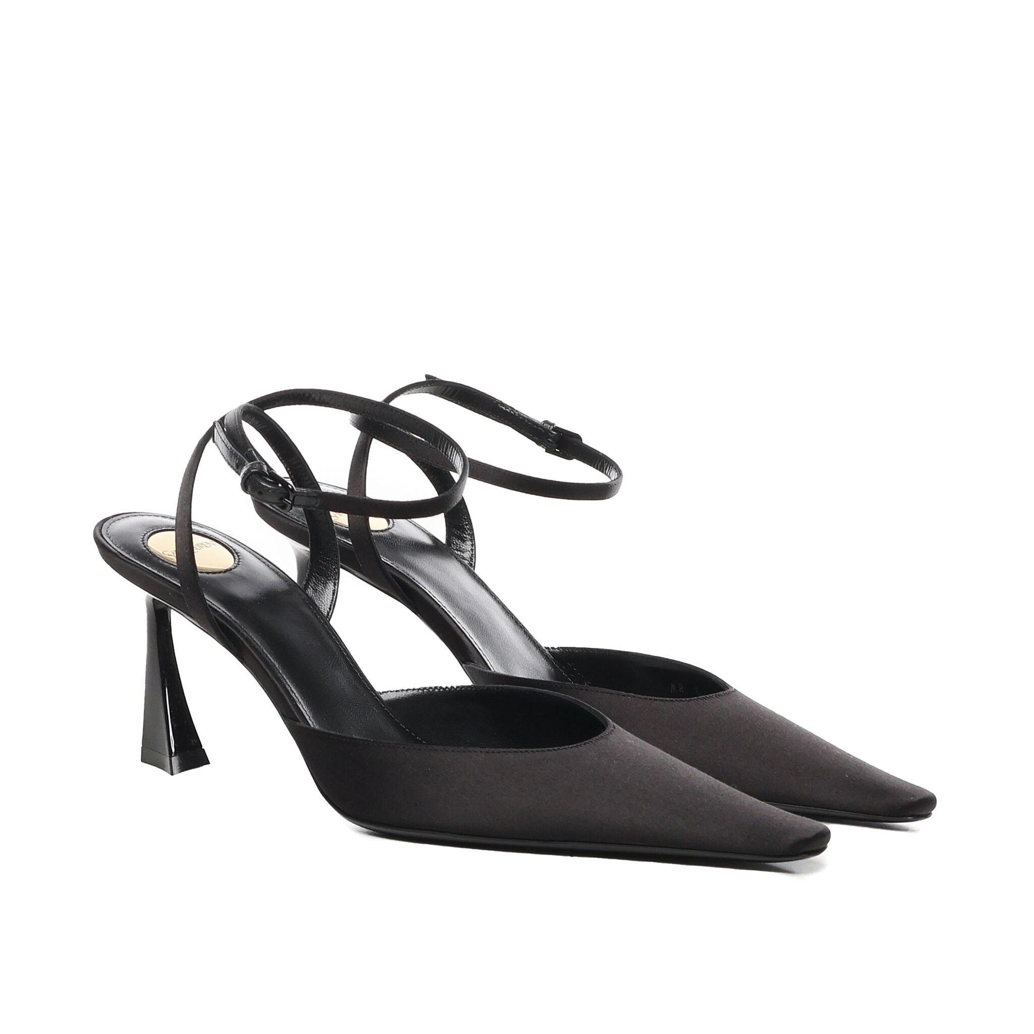 Saint Laurent Aimee Satin Slingback Pumps