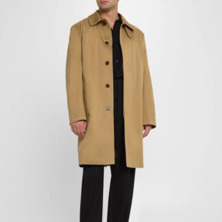 Saint Laurent Cotton Coat with Faux Fur Vest