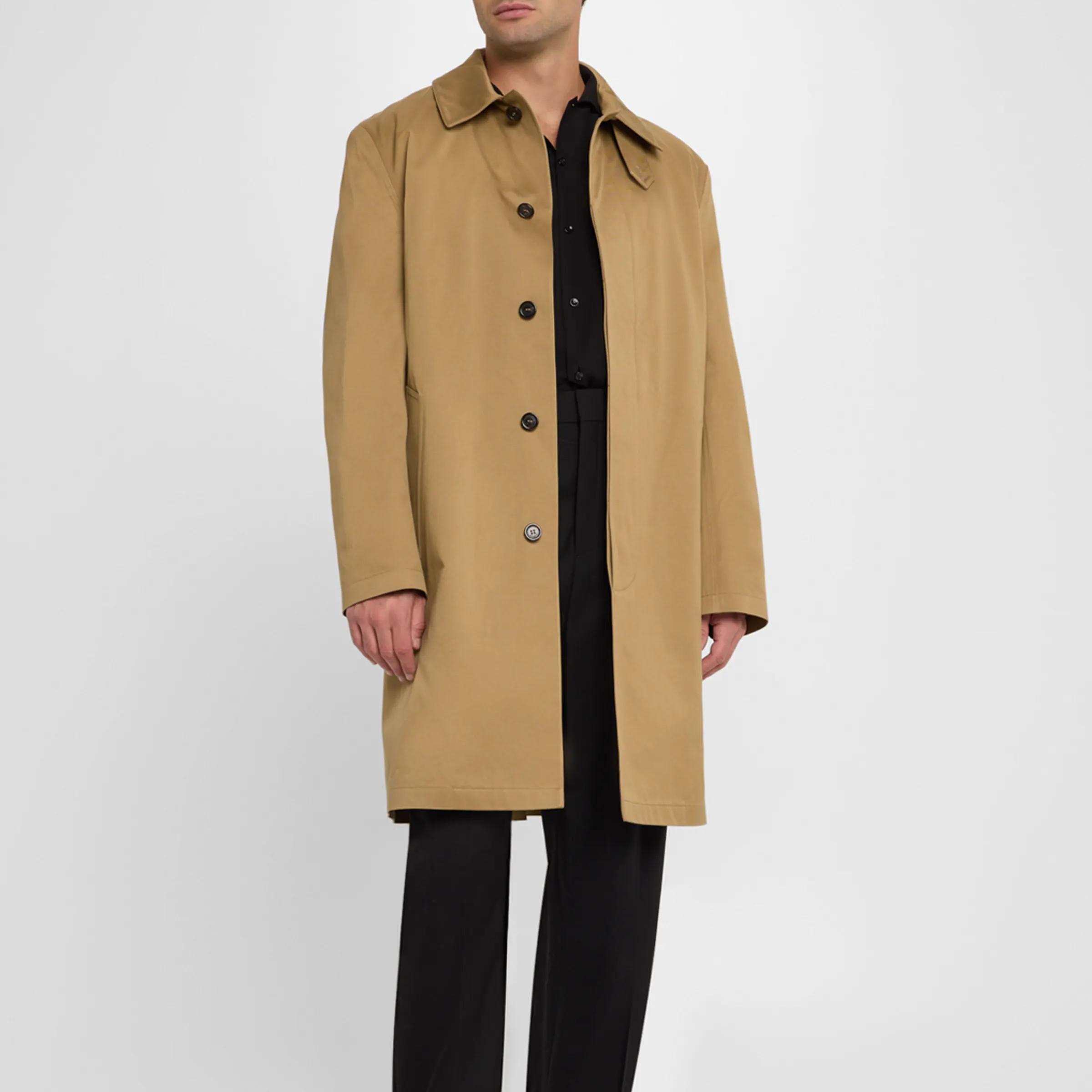 Saint Laurent Cotton Coat with Faux Fur Vest