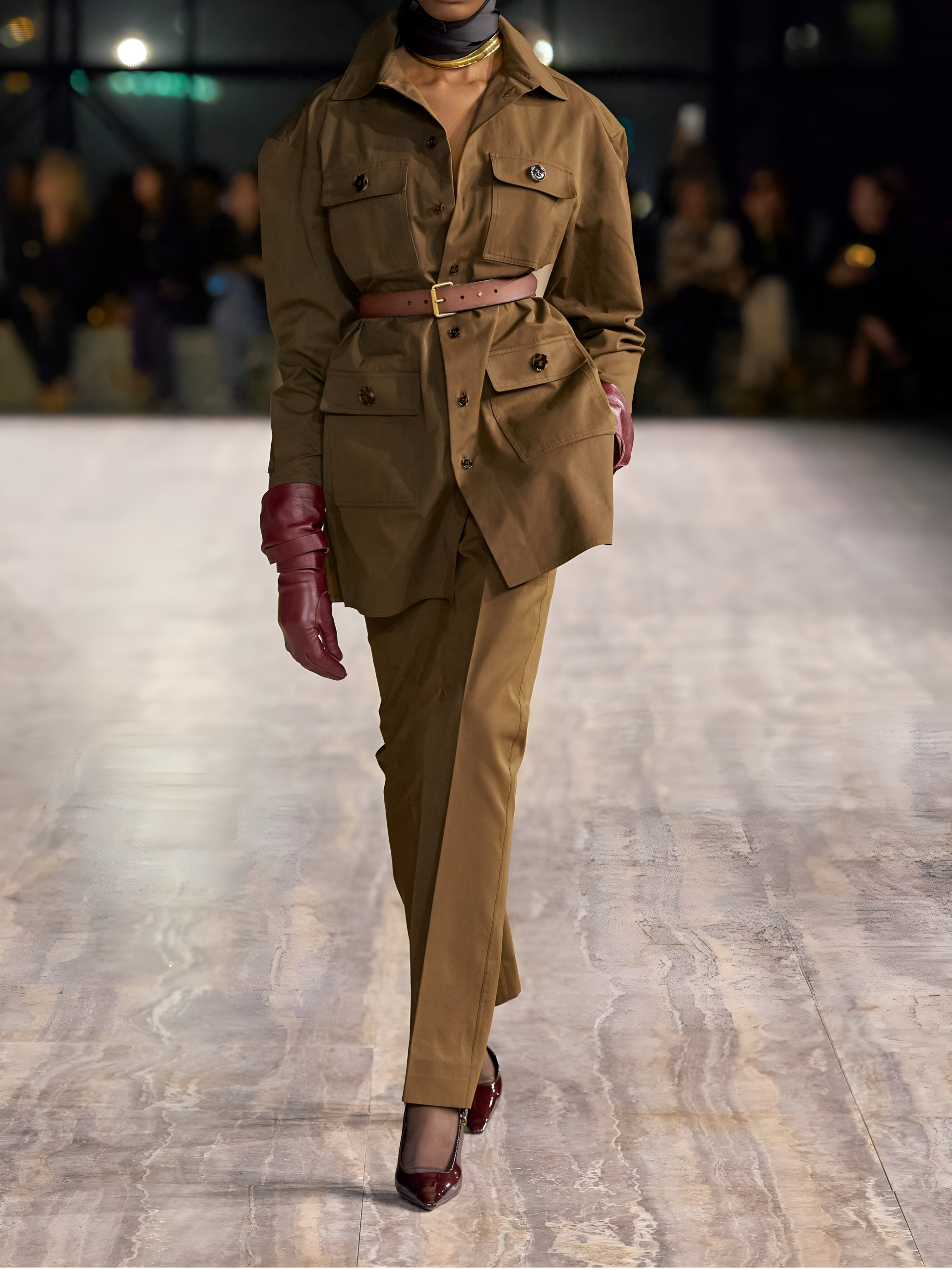 Saint Laurent Cotton Pants with Monochrome Pattern and Regular Fit - Image 2