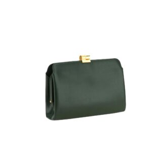 Grained Goatskin Clutch Bag by The Row with Decorative Buckle Closure