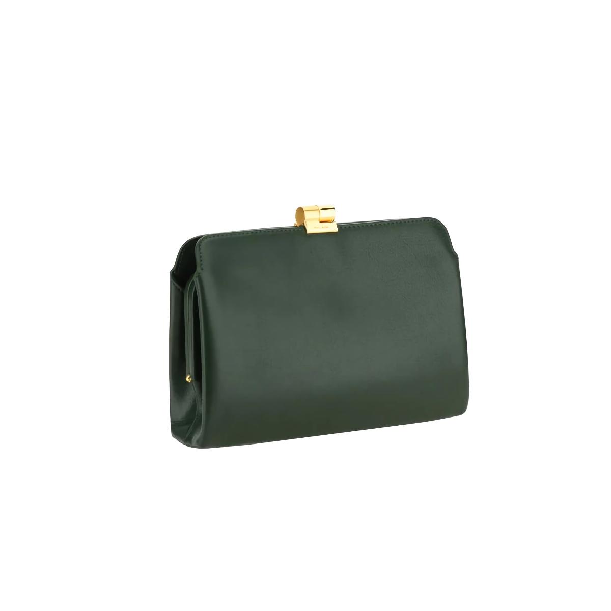 Grained Goatskin Clutch Bag by The Row with Decorative Buckle Closure
