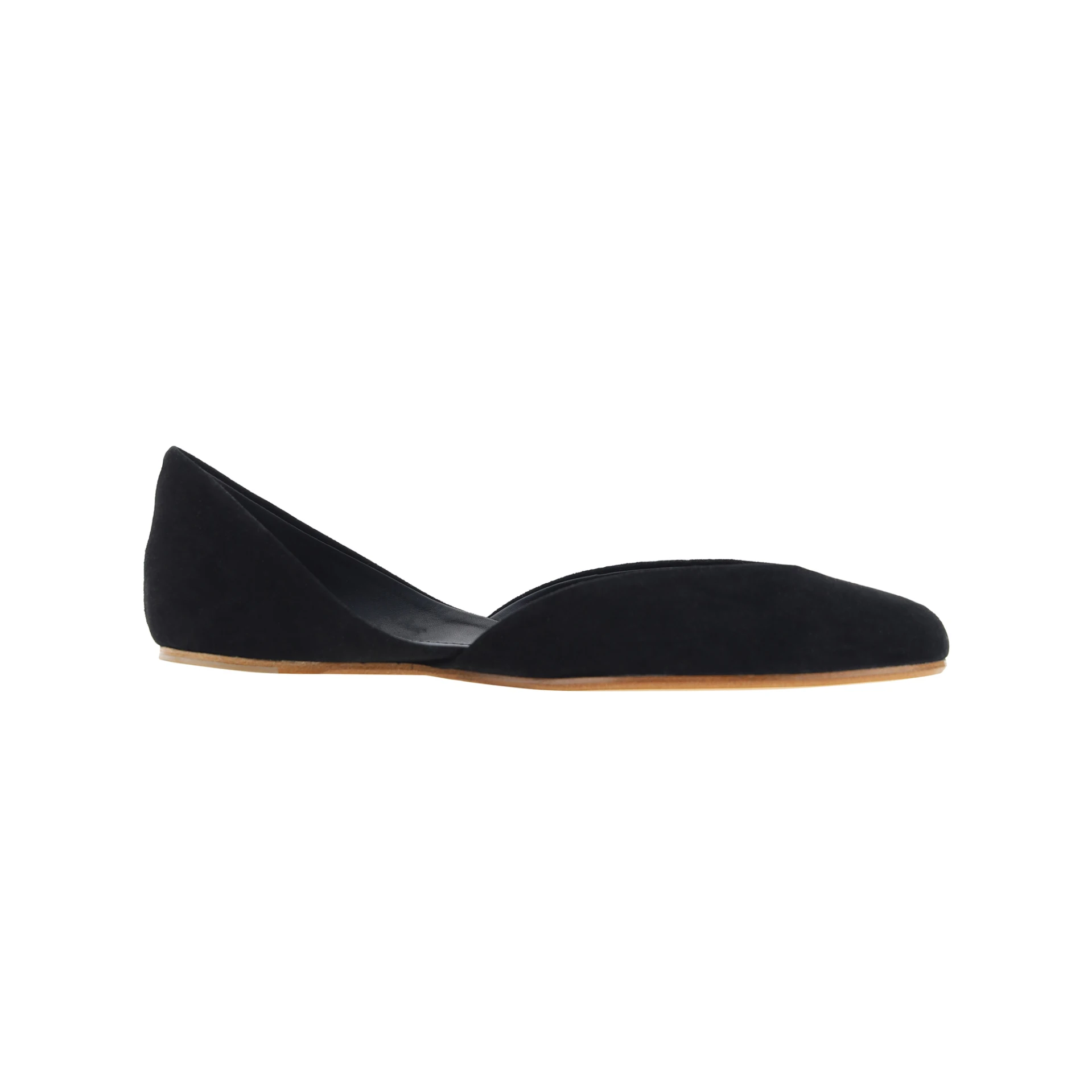 Calfskin Gemma Ballerinas by The Row – Elegant 1960s-Inspired Suede Flats