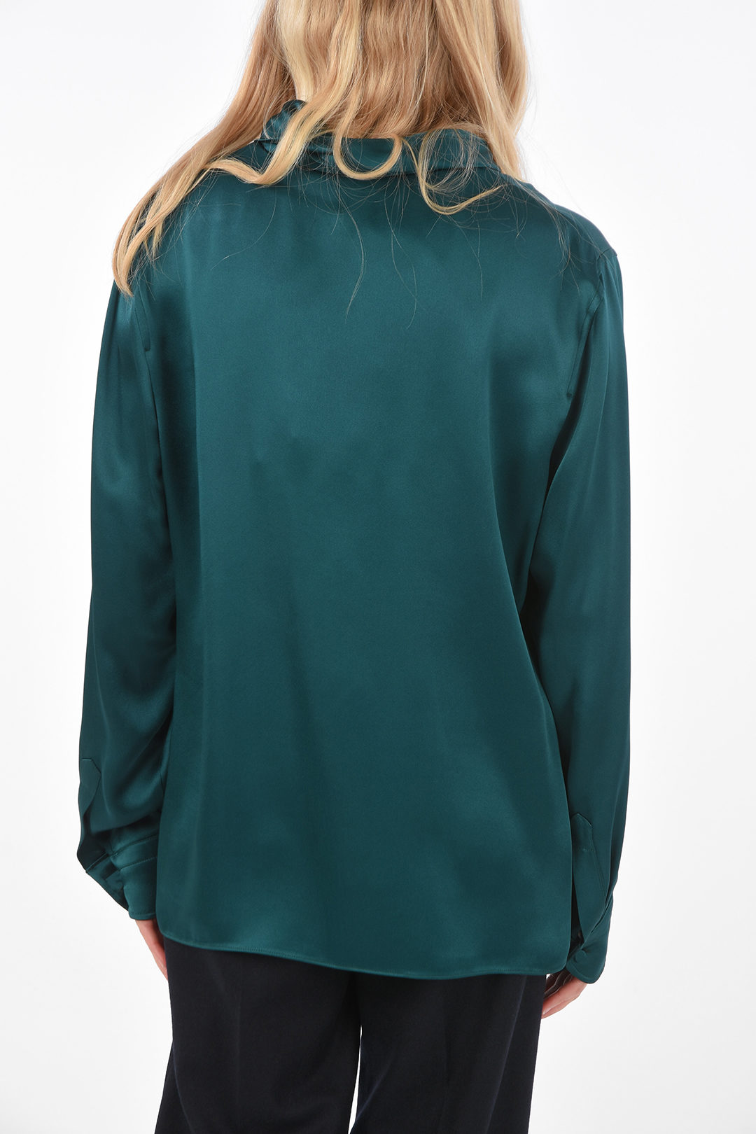 Tom Ford Emerald Green Long-Sleeve Blouse - Image 3