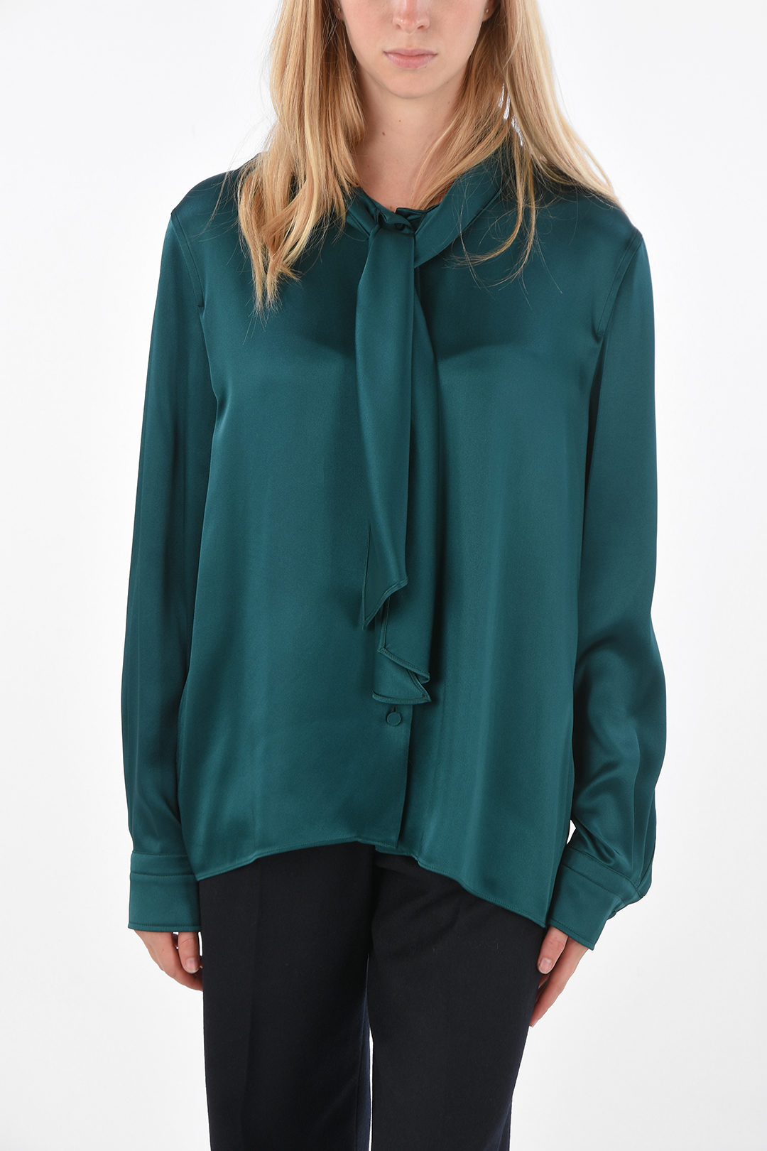 Tom Ford Emerald Green Long-Sleeve Blouse - Image 2