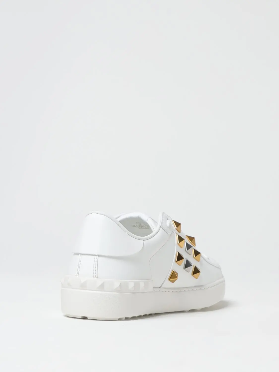 Valentino Garavani White Leather Rockstud Sneakers - Image 4