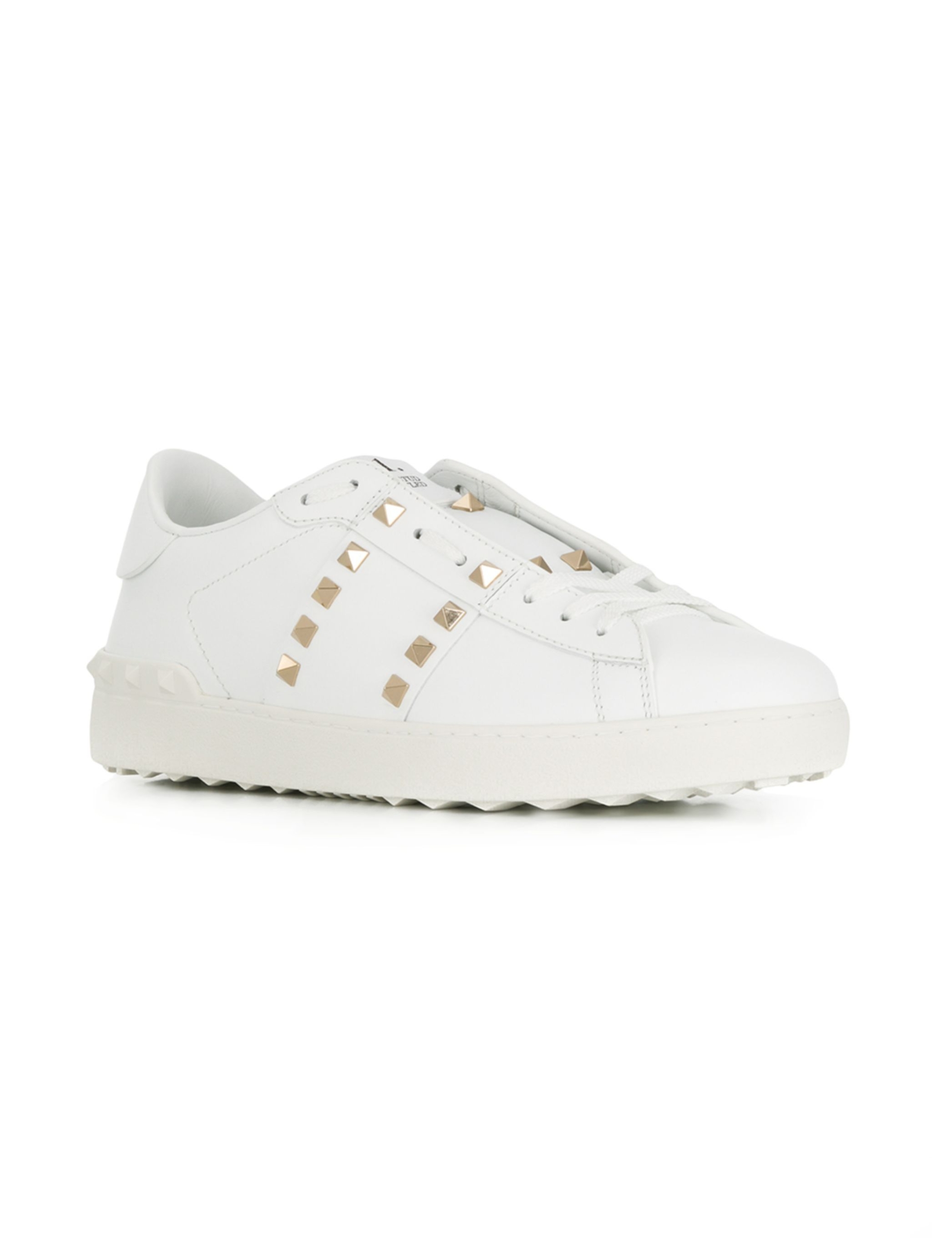 Valentino Garavani Leather Rockstud Sneakers - Image 2
