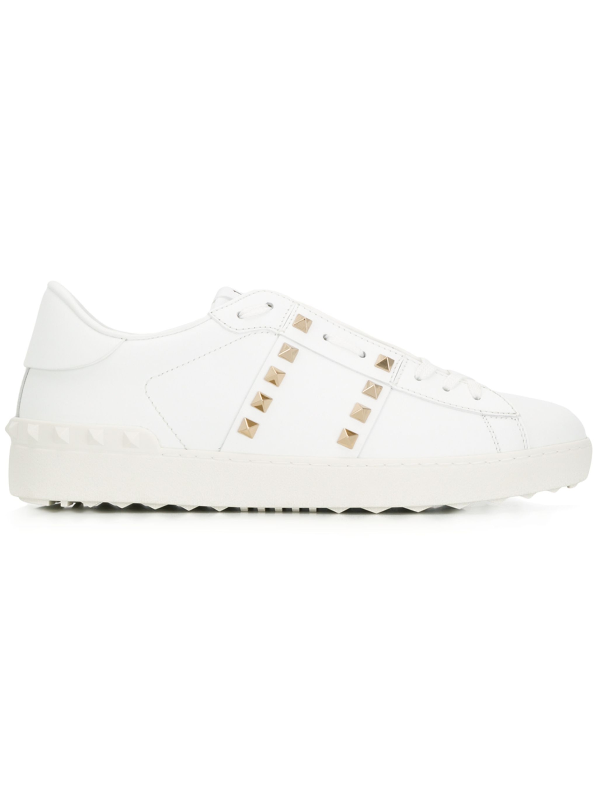 Valentino Garavani Leather Rockstud Sneakers - Image 3