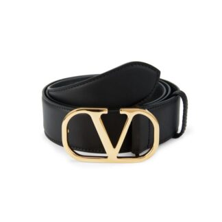 Valentino Garavani Leather Belt with VLogo Buckle – Sophisticated Design