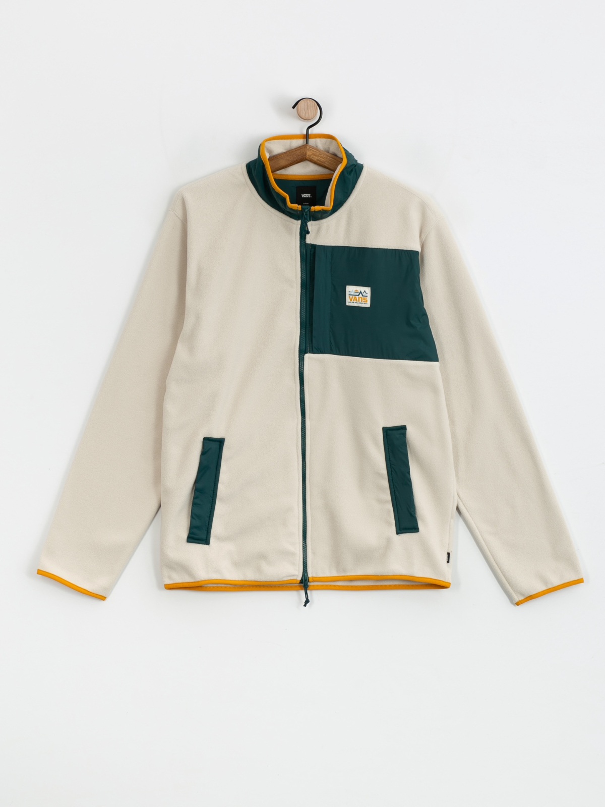 Vans Beige Fleece Sweatshirt with Branded Zip - Image 8