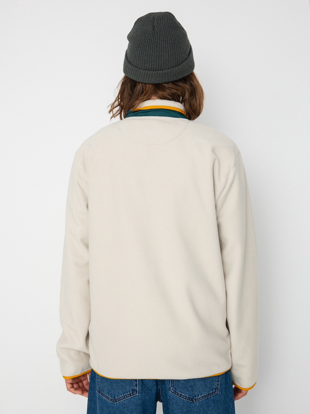 Vans Beige Fleece Sweatshirt with Branded Zip - Image 5