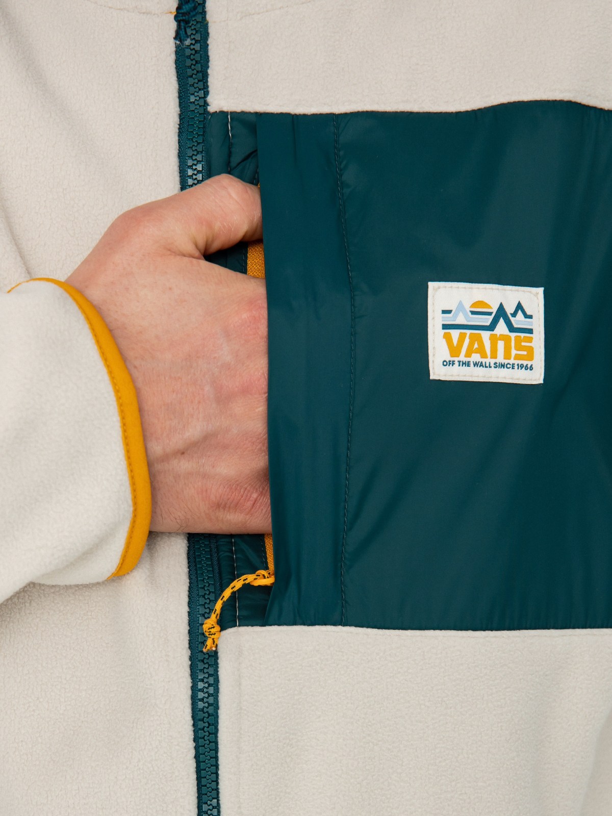 Vans Beige Fleece Sweatshirt with Branded Zip - Image 6