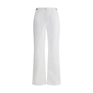 Versace White High-Waist Cotton Jeans with Iconic Details