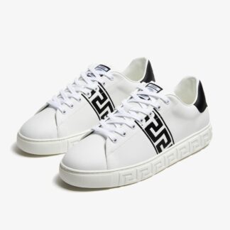 Versace Calfskin Sneakers with Iconic Greek Detail