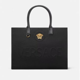 Versace La Medusa Leather Handbag