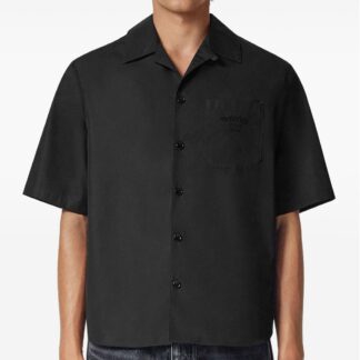 Versace Men's Cotton Shirt with Medusa Back Print