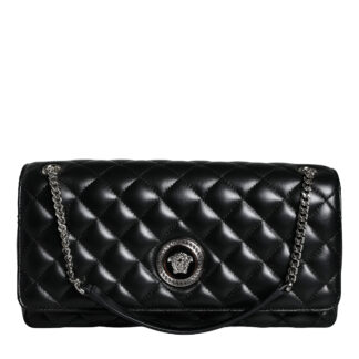Versace Black Crossbody Bag with Adjustable Strap and Metal Hardware