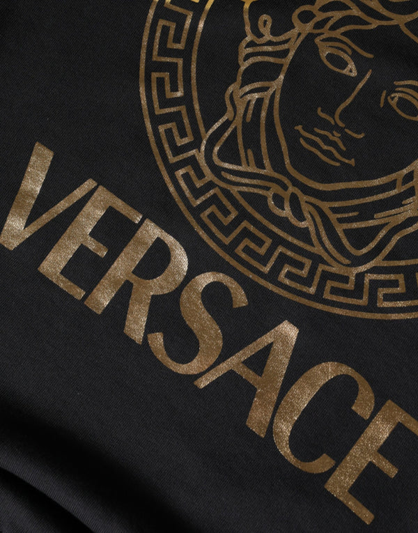 VERSACE Black Cotton Pullover Sweater for Men - Image 5