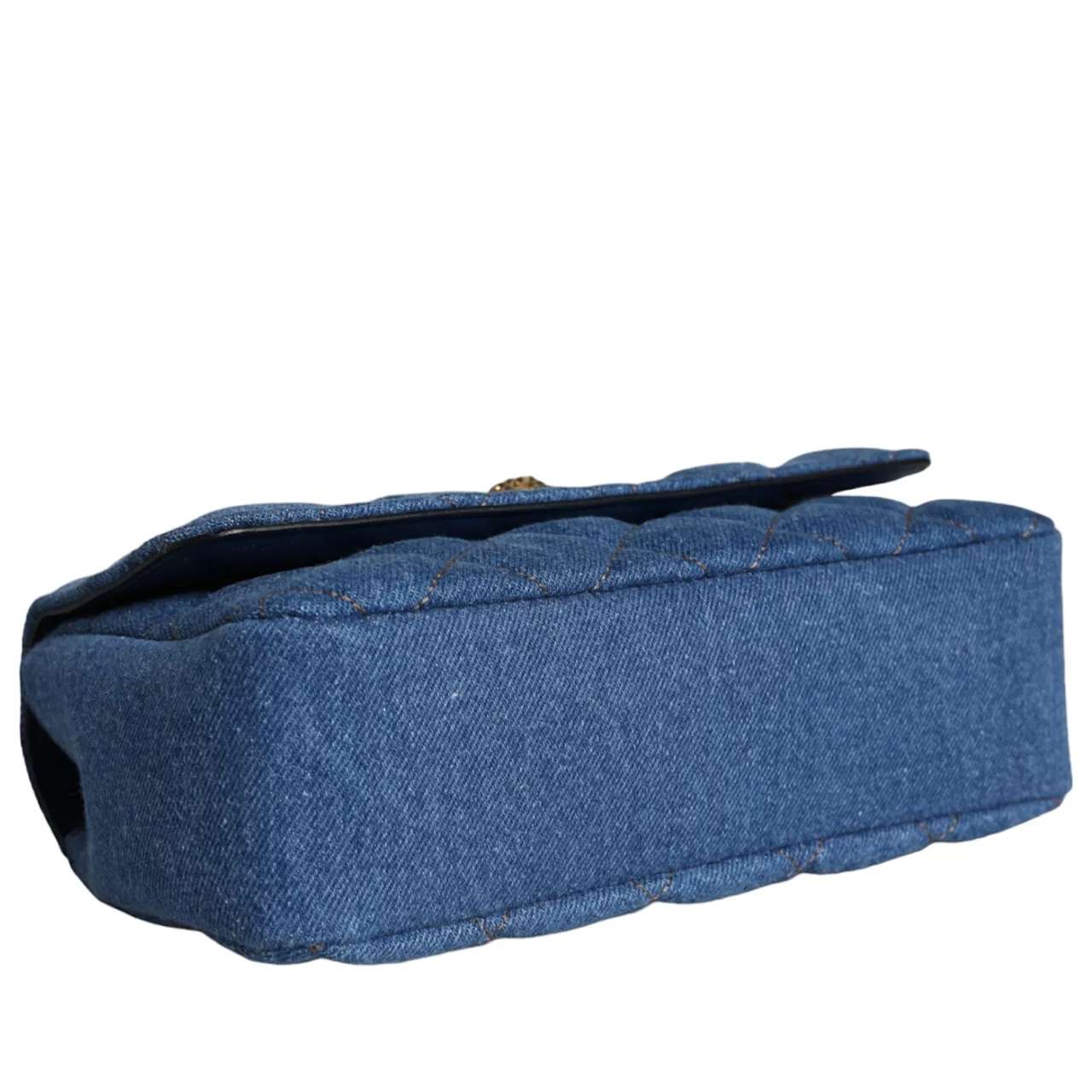 Versace Blue Crossbody Bag with Adjustable Strap and Logo Hardware - Image 6