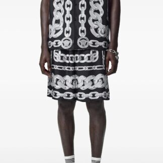 Versace Silk Medusa Shorts with Barocco Motif