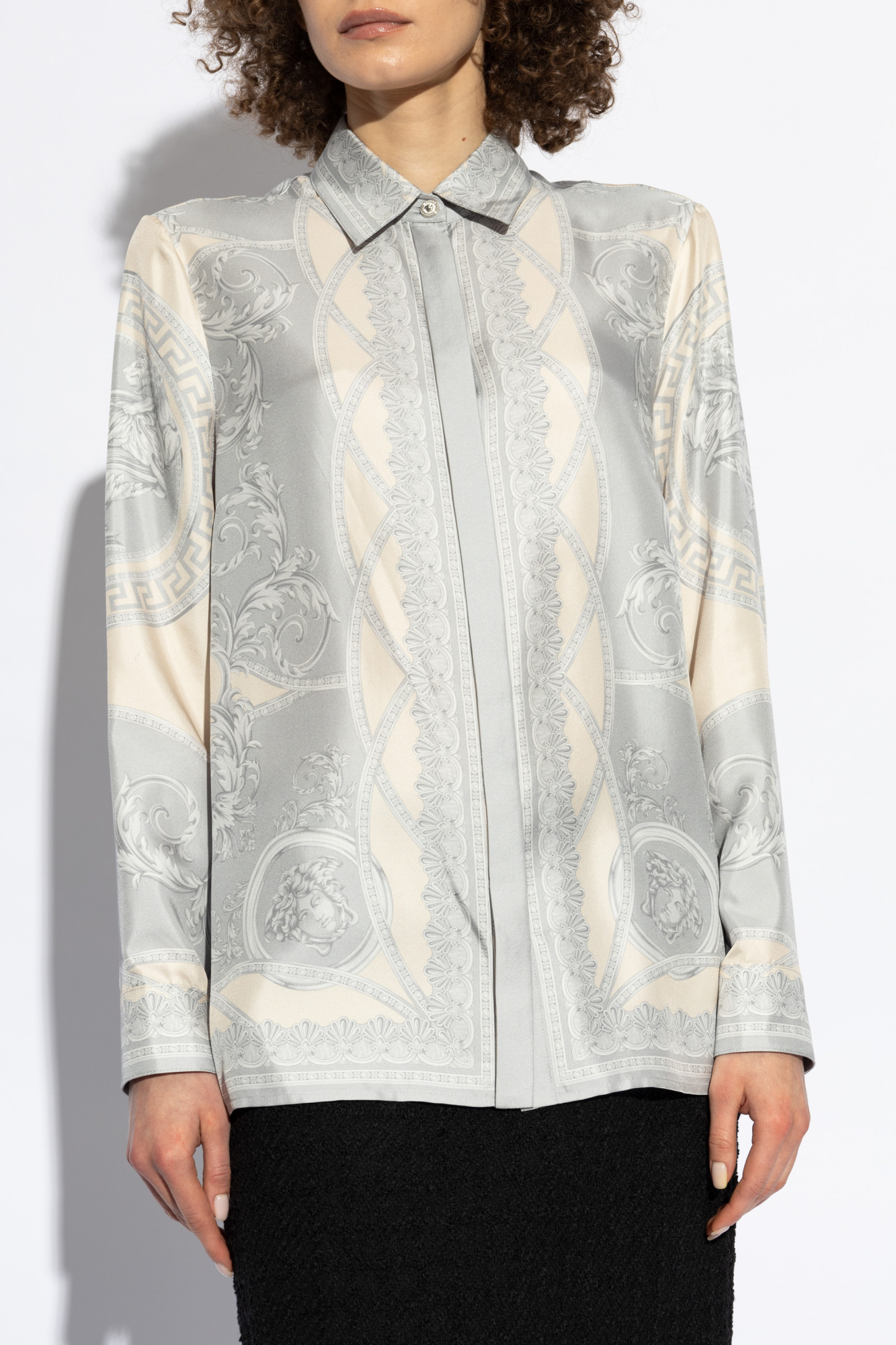Versace Barocco Silk Shirt with Iconic Print - Image 2