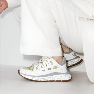Versace Barocco Trigreca Low-Top Sneakers with Greca Pattern