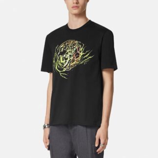 Versace Cotton T-Shirt with Iconic Monogram Print
