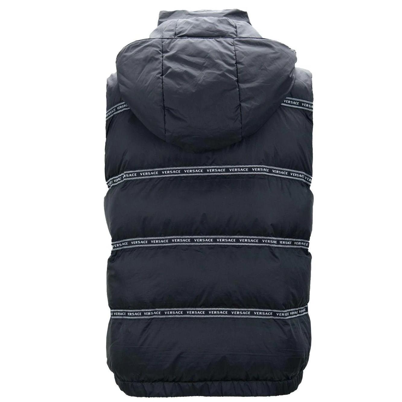 Versace Black Logo Vest with Hood – Stylish and Versatile - Image 3