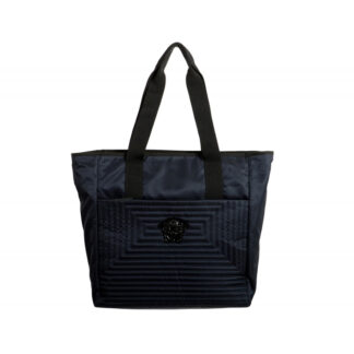 Versace Blue Nylon Tote Bag