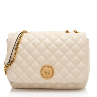 Versace White Nappa Leather Shoulder Bag