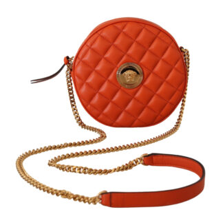 Versace Red Nappa Leather Round Crossbody Bag