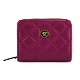 Versace Purple Quilted Nappa Leather Bifold Wallet