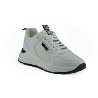 Versace White Calf Leather Sneakers with Medusa Logo