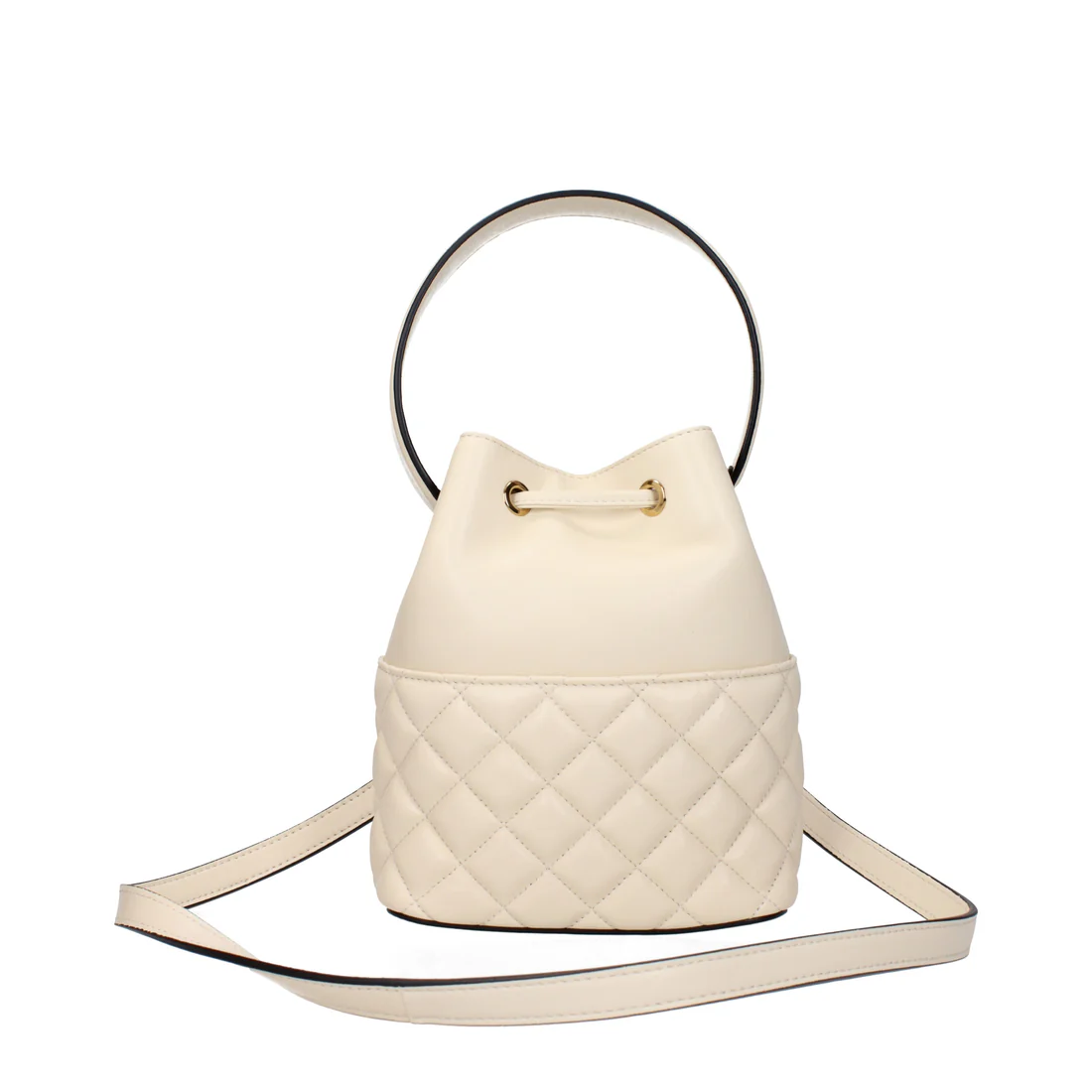 Versace Small Bucket Shoulder Bag in White Lamb Leather with Medusa Logo - Image 4