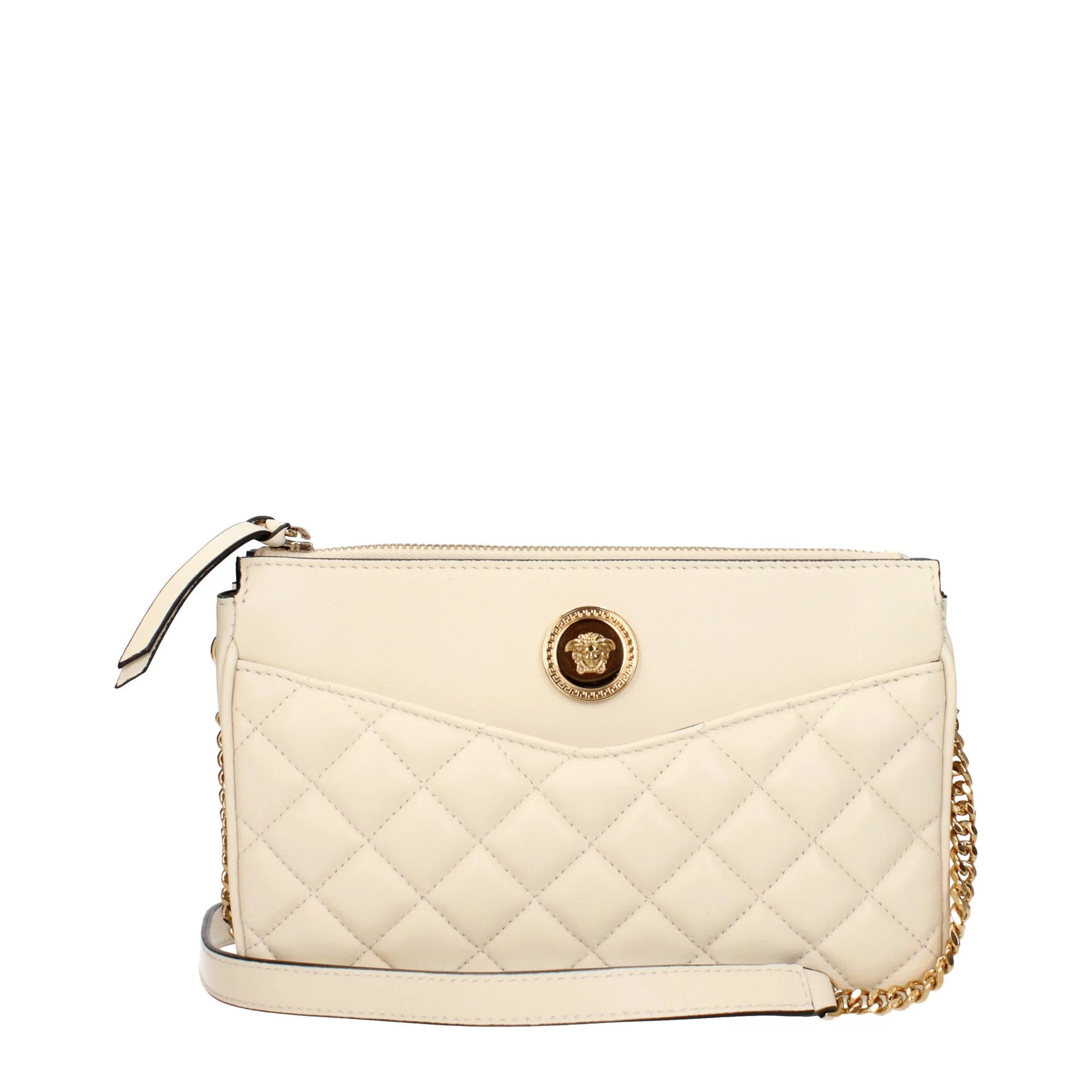 Versace Lamb Leather Crossbody Bag with Medusa Logo – White - Image 3