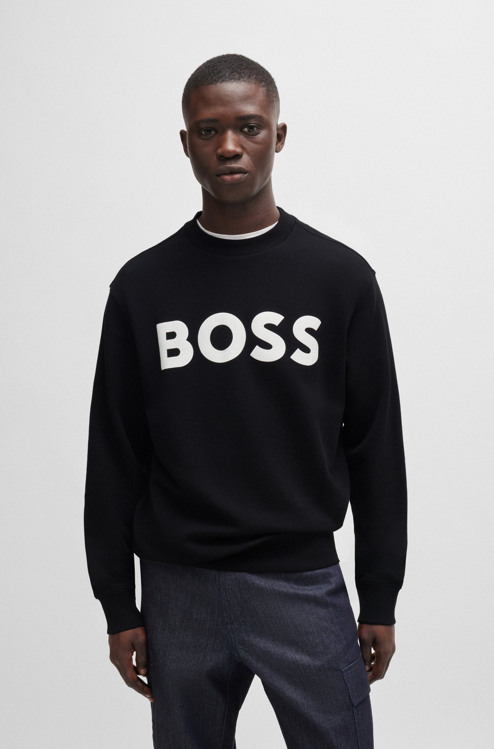 Boss Men’s Black Cotton Sweatshirt - Image 2